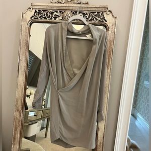 All Saints Gray Silk Dress Size 0